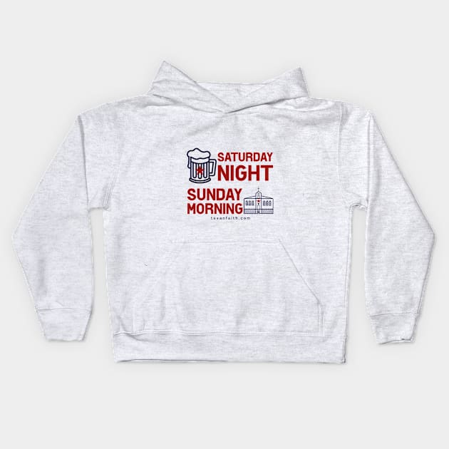 Saturday night sunday morning texan faith Kids Hoodie by texan faith